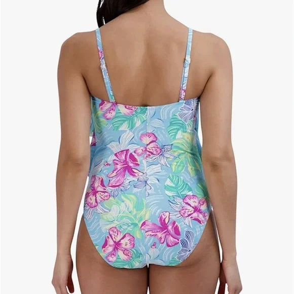 Stella‎ Parker Women L Swimming Suit Tropical Floral 1 piece Multicolor NWT $108 - Picture 3 of 5